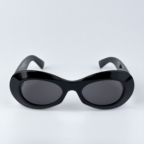 Gucci GG1696S 001 BRAND NEW Sunglasses Black Grey Women Oval main image 6